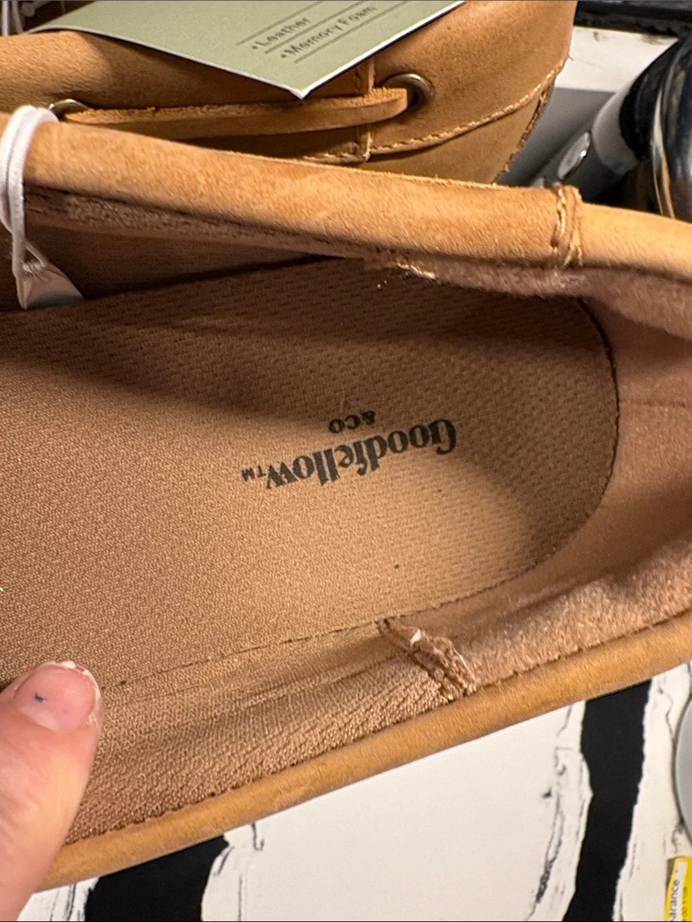 Goodfellow & Co Tan Lace-Up Moc Toe Boat Shoes